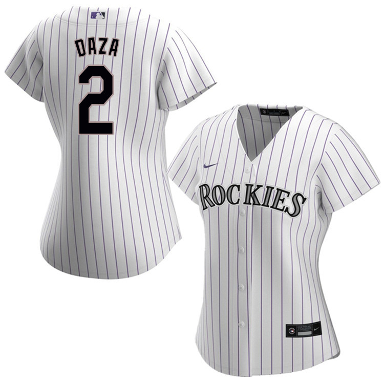 Nike Women #2 Yonathan Daza Colorado Rockies Baseball Jerseys Sale-White - Click Image to Close